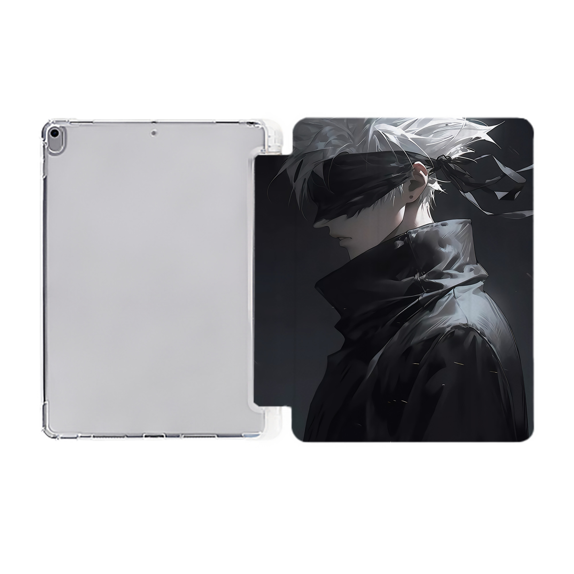 （画像用） 呪術廻戦 Jujutsu Kaisen IPad ケース ペン収納付き 三つ折りスタンド PUレザー×シリコン 対応機種9.5/10.5/10.9インチ